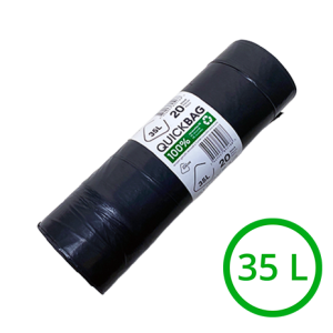 Sacs à ordures Quickbag 35 lt (20 pces/rl) (Carton de 20 rouleaux)
