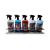 Support inox avec 5 produits de nettoyage et entretien de 1 lt